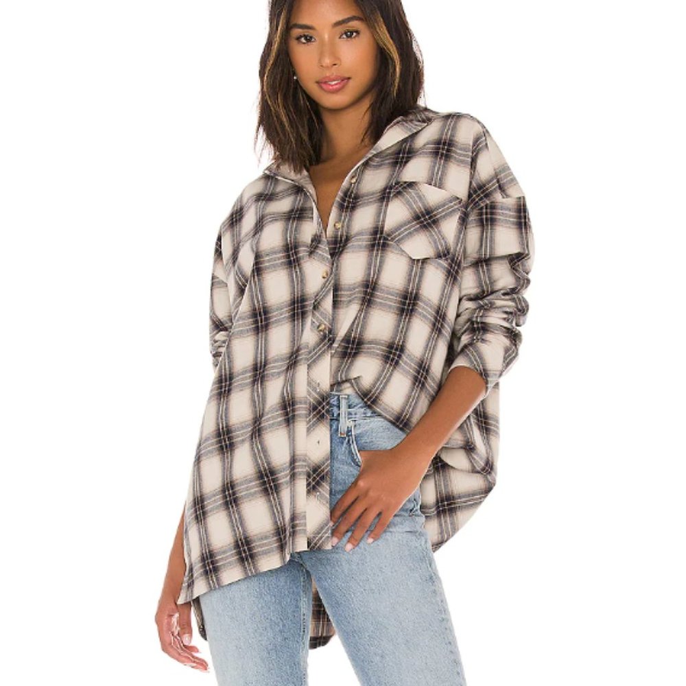 Lovers and Friends Women's Gela Plaid Button Down Oversized Shirt - S